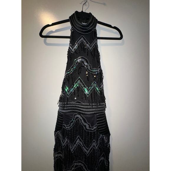 Zhivago Women's sequin gown Maxi Black Halter Party Dress Size XS - Picture 4 of 8